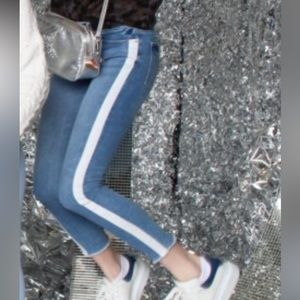 DL1961 Florence Cropped Mid-rise Skinny with White Stripe